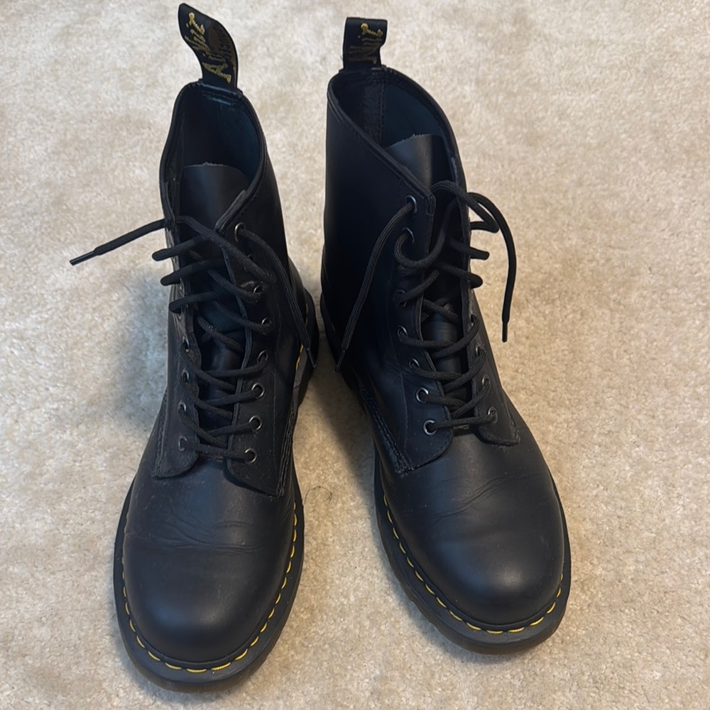 Dr. Martens Black Leather Combat Boots